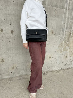 Женская кожаная сумка через плечо 8219 Блек - Sergio valentini фото 7