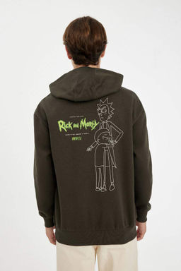 Толстовка свободного кроя с капюшоном Rick and Morty - Defacto фото 6