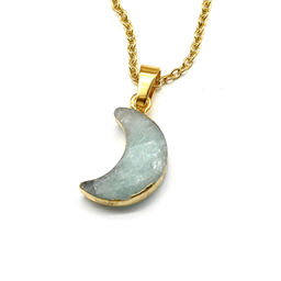 Кулон на цепочке с амазонитом Месяц 11*19мм, 45см