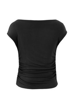 Siyah-Gri Melanj-Bordo D_z Fitted Bisiklet Yaka Kolsuz Crop Yumu_ak _rme Bluz TWOSS26BZ01089 - Trendyolmilla фото 8