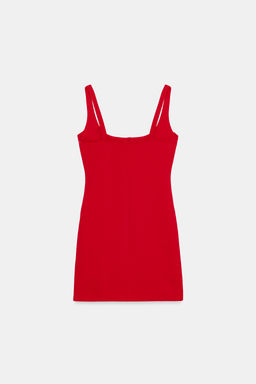 VESTIDO CORTO INTERLOCK / Rojo - Zara фото 6