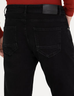 Siyah Straight Fit Jean Pantolon