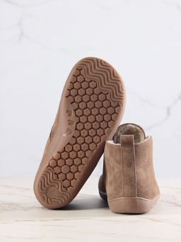 Босоногие ботинки 208.NATAbr.Серо-коричневая замша/Шерсть