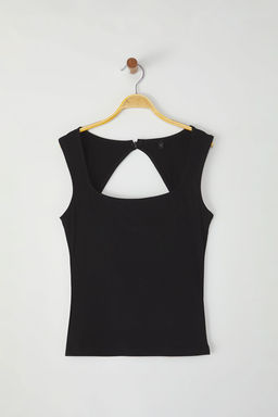 K?rm?z? S?rt Detayl? Fitted/Vucuda Oturan Kare Yaka Esnek Orme Bluz TWOSS25BZ00232 - Trendyolmilla фото 7