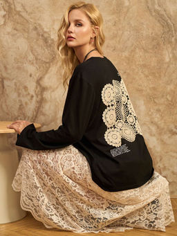 Лонгслив с кружевом на спине 95% хлопок, 5% лайкра - Sahar art lab фото 2