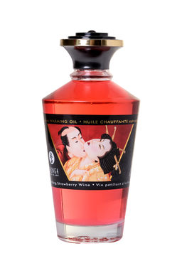 Масло для массажа Shunga Sparkling Strawberry Wine, разогревающее, клубника и шампанское, 100 мл