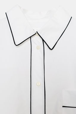 ZW COLLECTION CONTRAST POPLIN SHIRT - Zara фото 6