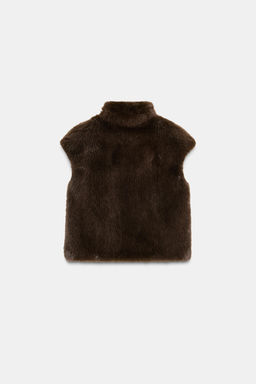 ZW COLLECTION FAUX FUR WAISTCOAT - Zara фото 6