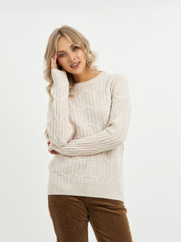 джемпер женский бежевый из шерсти - Glenfield фото 3