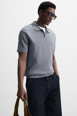 VERTICAL TEXTURED POLO SHIRT - Zara фото 6