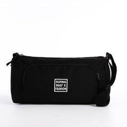 Сумка молодёжная на молнии, 35×13×15 см, чёрная