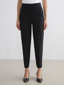 Y?ksek Bel Cigarette Kad?n Pileli Pantolon