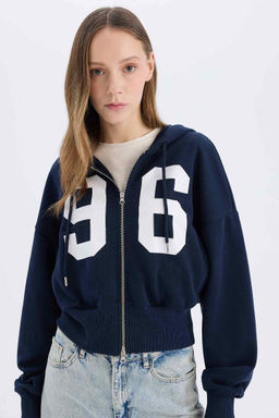 Coool Oversize Genis Kal?p Kapusonlu Bask?l? Kal?n H?rka - Defacto фото 2