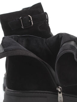 01-E2014B-497B BLACK Ботинки демисезонные женские (натуральная замша)