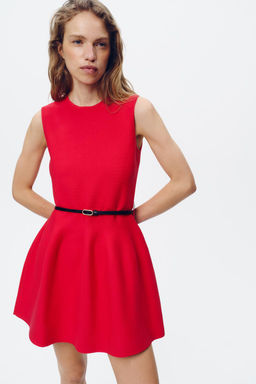 BELTED MINI KNIT DRESS - Zara фото 2