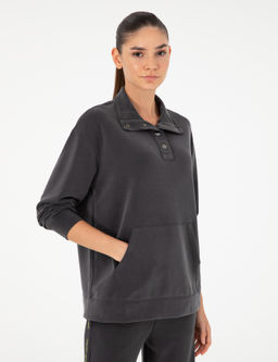 Antrasit Oversize Modal Kuma_ Sweatshirt - Pierre cardin фото 3