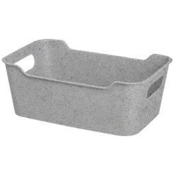 Цена за 3 шт. Корзина для хранения универсальная "Mango" цвет гранит серый 1.5л, 19*14*8см