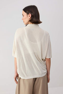 Limited Edition Wardrobe Essentials Tas Keten Kar?s?ml? Polo Yaka Triko Bluz TWOSS26BZ00115 - Trendyolmilla фото 4