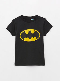 Bisiklet Yaka K?sa Kollu Batman Bask?l? Erkek Bebek Ti??rt