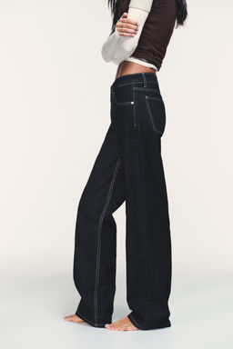 JEANS TRF WIDE LEG TIRO BAJO / Marino oscuro - Zara фото 5