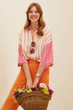 Женская розовая рубашка с длинным рукавом - U.s. polo assn фото 4