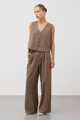 ЕВТ 3352/черный кофе,имитация текстиля жилет жен