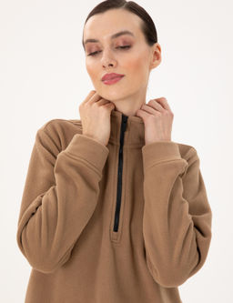 Camel Oversize Polar Sweatshirt