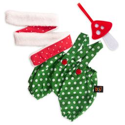 Одежда для Басика 22см "Зеленые штаны в горошек и теплый шарф" (OKs22-122) в подарочной коробке