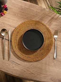 Коврик сервировочный плетеный круглый ротанг, 30х30х0,5 см