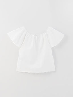 Kay?k Yaka K?sa Kollu K?z ?ocuk Bluz - Waikiki фото 2