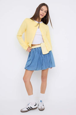 Teen Ac?k Sar? Dugmeli Regular/Normal Kal?p Orme Sweatshirt TWOAW26SW00162 - Trendyolmilla фото 5