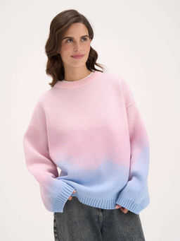 Джемпер оверсайз из смесовой шерсти "Розовый лед" женский