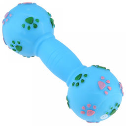 Игрушка для собаки Гантеля лапа 18х6х6см, с пищалкой, ПВХ, фактурная, цвета микс (ярко-розовый, зеленый, синий), Пэт тойс (Pet toys) (Китай)