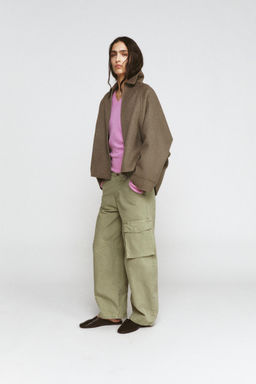 WOOL BLEND JACKET WITH ZIP ZW COLLECTION - Zara фото 3