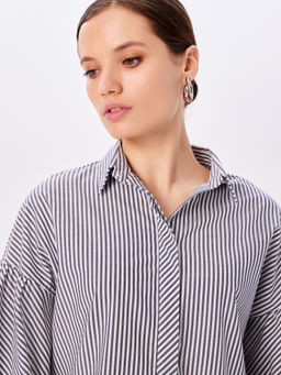 Блузка женская дл. рук. KATHARINA KROSS KK-B-006P-серая полоска  фото 7