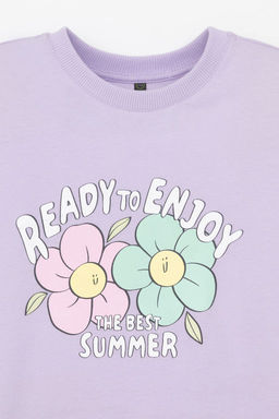 Crockid _ КР 302696-1/пастельно-лиловый к541 фуфайка (футболка) для дев  фото 6