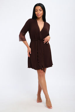 Халат женский из вискозы Адель Нуар шоколад - Амадэль фото 25