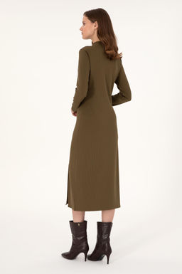 Женское трикотажное платье цвета хаки Неожиданная скидка в корзине - U.s. polo assn фото 4