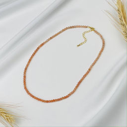 Бусы из Солнечного и Лунного камня "градиент" 40 см +