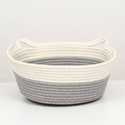 Экологичный лежак для животных (хлобчатобумажный), 40 х 30 х 15 см, вес до 15 кг, бело-серый - Пижон фото 2