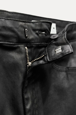 ZW COLLECTION COATED SLIM FIT HIGH-WAIST JEANS - Zara фото 8