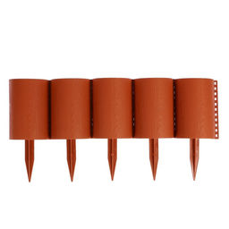 Ограждение декоративное, 24×100 см, 10 секций, пластик, терракотовое, «Брёвнышко»