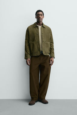 SOBRECAMISA RELAXED FIT BOLSILLOS / Musgo