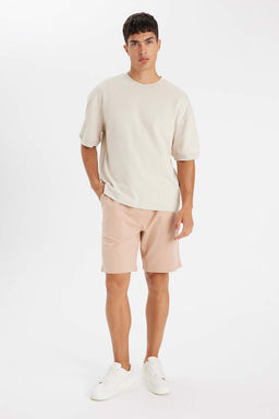 Regular Fit Cepli Basic Duz Bermuda Sort - Defacto фото 4