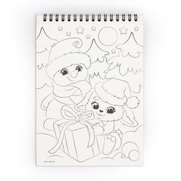 Блокнот гравюра-раскраска Исполнения желаний Зайцы и Дед Мороз, 10 листов, штихель - Школа талантов фото 5