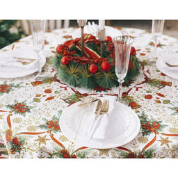 Скатерть новогодняя Этель Новогодние игрушки d=220см +/-3см с ГВМО, хл100%  фото 2