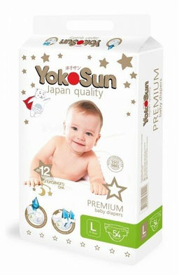 цена за 1 пачку Подгузники Premium L (9-13 кг) YOKOSUN №54 (4) - Everflo фото 2