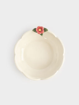 Салатник, 16х6 см, 690 мл, керамика, молочный, Цветок, Gentle flower - Anna lafarg фото 5