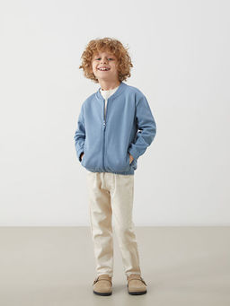 Basic Erkek ?ocuk Fermuarl? Sweatshirt