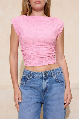 Trendyolmilla Ekru Dokulu Kay?k Yaka Buzgulu Kolsuz Esnek Orme Bluz TWOSS25BZ00485  фото 25